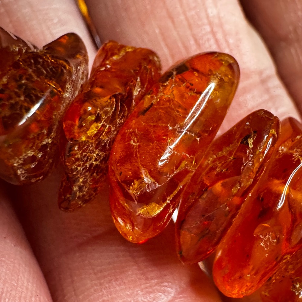 Natural Baltic‎ Amber Chip Necklace Gemstone Glow Boho Chic 26 inches Gradual - Picture 13 of 16